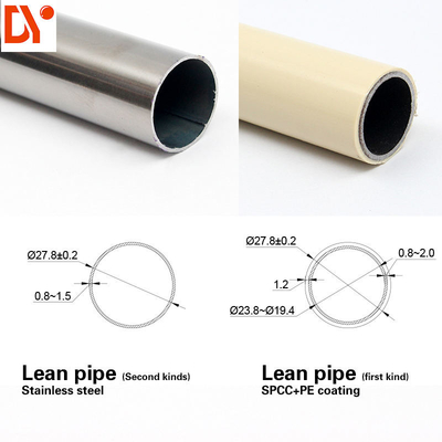 Customized ESD ABS Coated Pipes Plastic Coated Steel Lean Pipe / Tube For Rack System