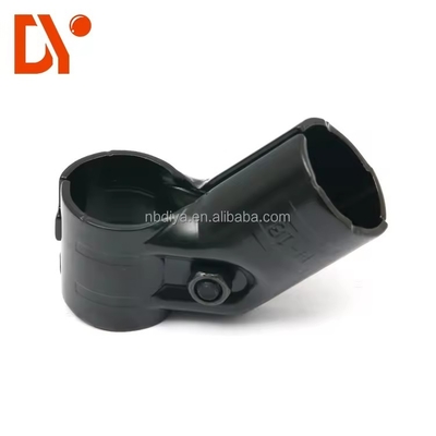 High Quality Black Metal Joint And Pipe Connector For OD 28mm Lean / Coated Pipe