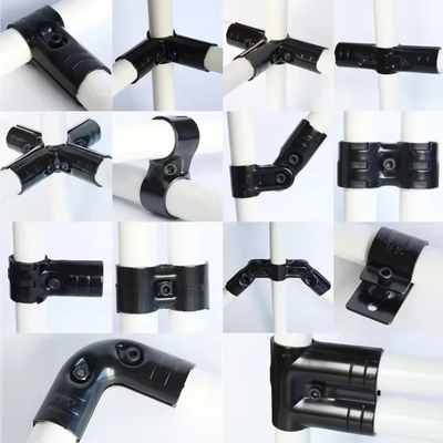 High Quality Black Metal Joint And Pipe Connector For OD 28mm Lean / Coated Pipe