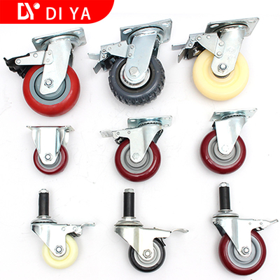 Anti Static Casters Plunger Rod Castor Wheel For Trolley Carts