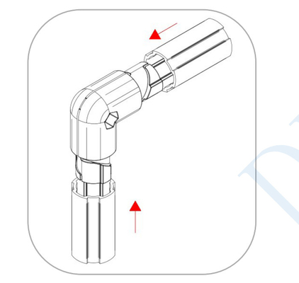 Industrial Aluminum lean Pipe Connector female and male connection