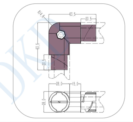 Industrial Aluminum lean Pipe Connector female and male connection