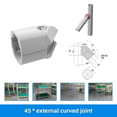 Lean Tube Plug Hand Inserted Furniture Connector Aluminum Tube Aluminum Alloy Fixed Connector Appearance 45