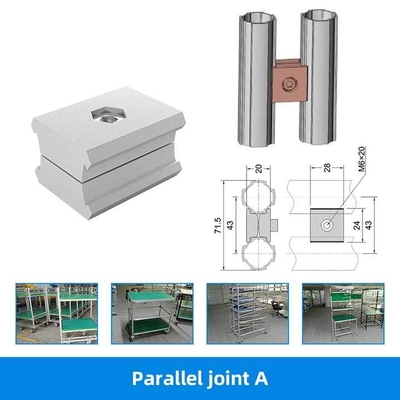 28mm Aluminum Tube Joint High Precision Aluminum Alloy Parallel Fixed Joint Mold Lean Tube Buckle