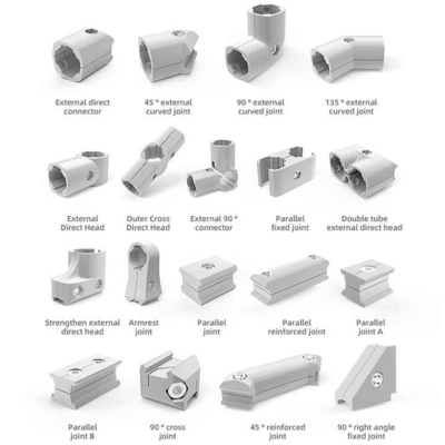 28mm Aluminum Tube Joint High Precision Aluminum Alloy Parallel Fixed Joint Mold Lean Tube Buckle