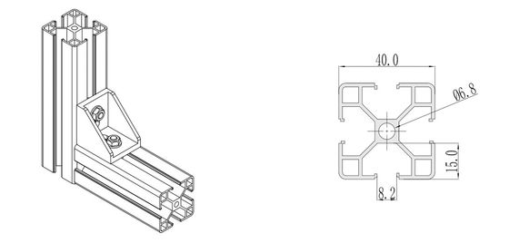High Quality European Standard Industrial Square Extruded  40x40 Aluminium Alloy Extrusion Profiles For Workbench Trolley Cart