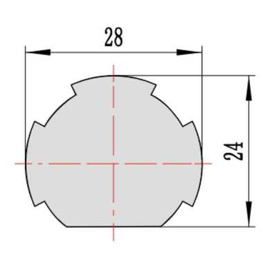 DYP28-03 Lean Pipe Fittings Aluminum Extrusion Tube End Cover T Slot Frame Insert