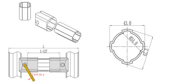 43mm 6063-T5 Aluminum Lean Pipe with Sandblasting Matte Surface and 4m Length for Industrial Applications