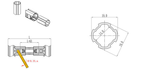 19mm Thin Aluminum Alloy Lean Pipe DY19-01A Karakuri Aluminium Lean Tube Kaizen Rack