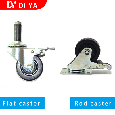 Anti Static Casters Plunger Rod Castor Wheel For Trolley Carts