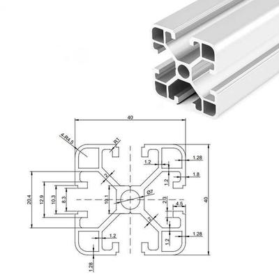 40x40 European Standard Silver 4040 Anodize Extrusion Aluminium Alloy Profile