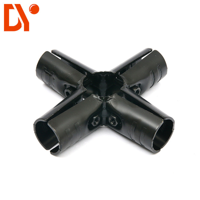 HJ-5 Electroplate Right Angle Lean Tube Connector Four End For Rack Horizontal Connection